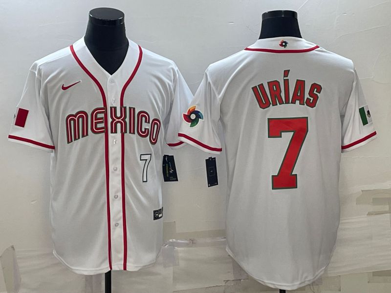 Men 2023 World Cub Mexico #7 Urias White Nike MLB Jersey21->more jerseys->MLB Jersey